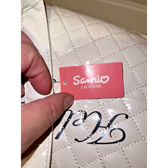 NWT Sanrio HELLO KITTY Y2K White Synthetic Quilted Top Handle Charm Boho Bag - Picture 15 of 16